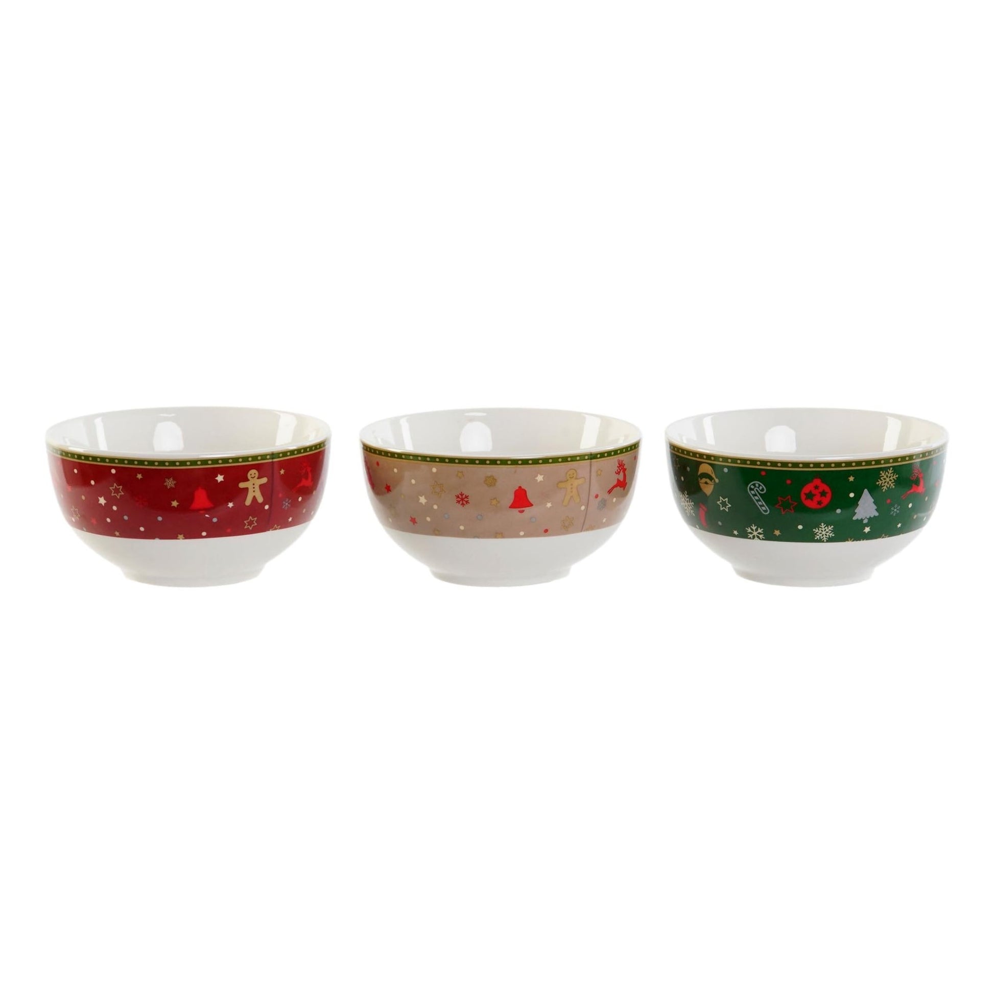 Set of 3 Christmas Ceramic Bowls for Holiday Festivities - LUXONAS