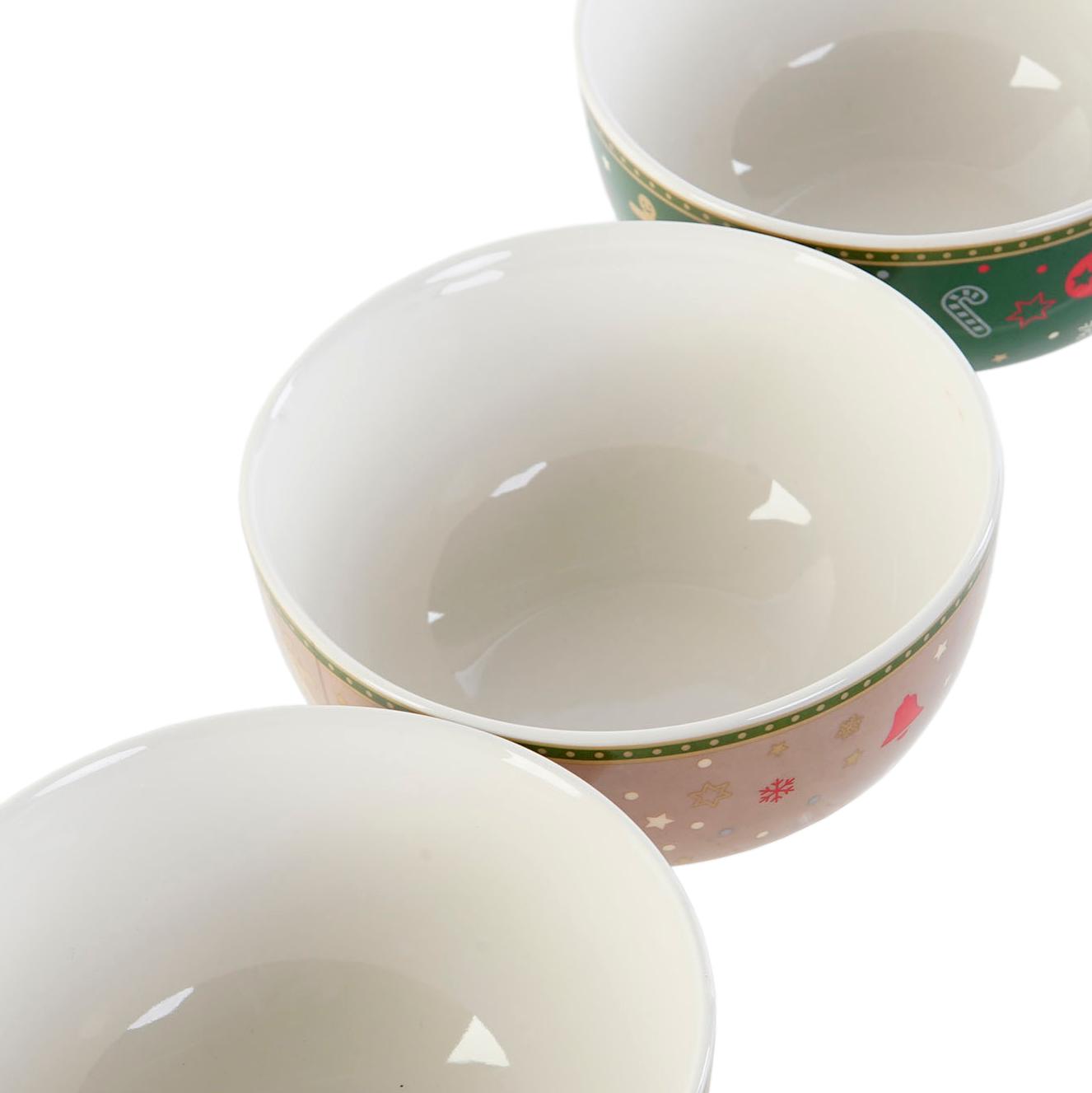 Set of 3 Christmas Ceramic Bowls for Holiday Festivities - LUXONAS