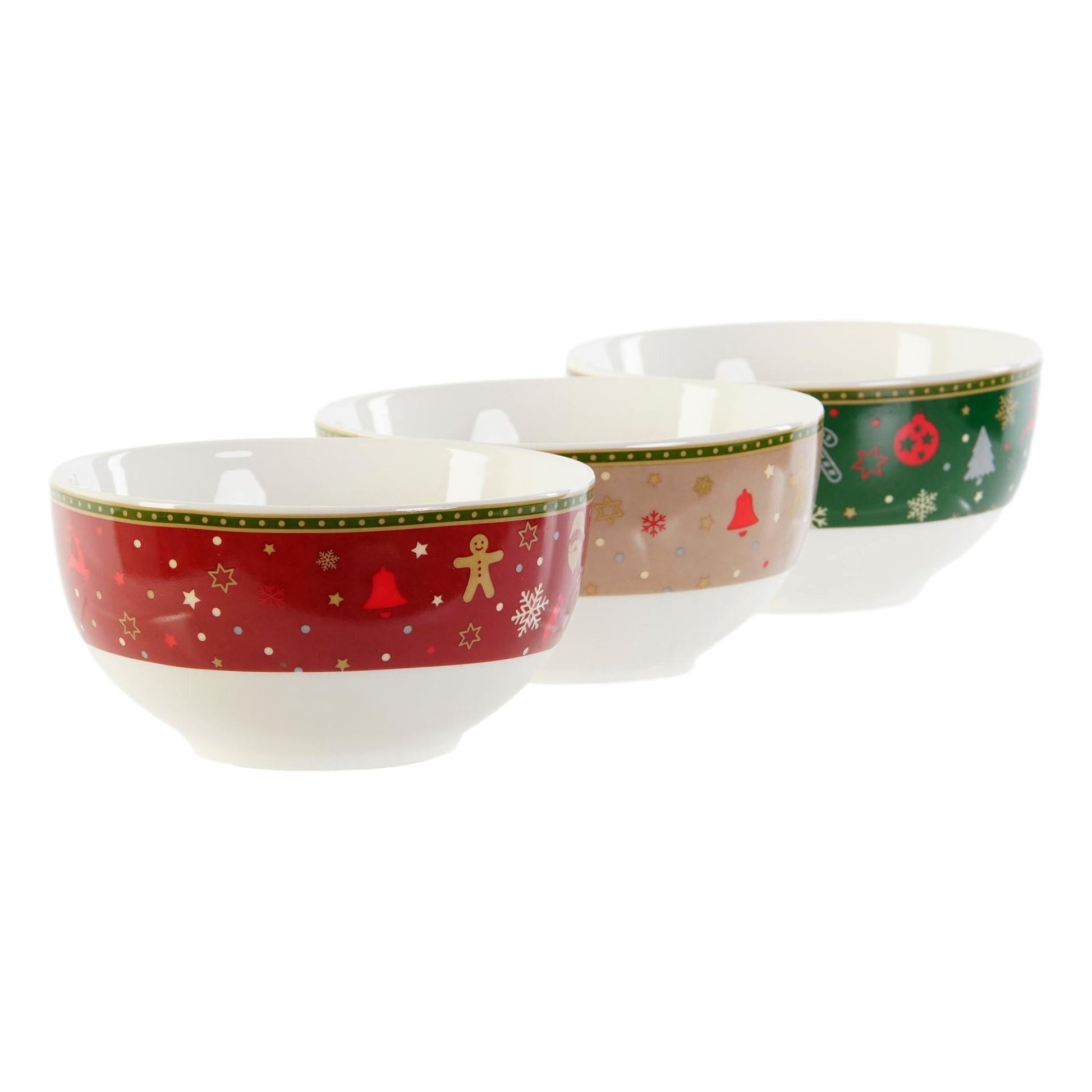Set of 3 Christmas Ceramic Bowls for Holiday Festivities - LUXONAS