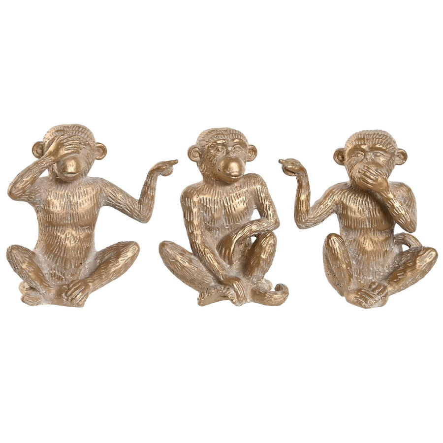 Set of 3 Resin Figurine Monkeys