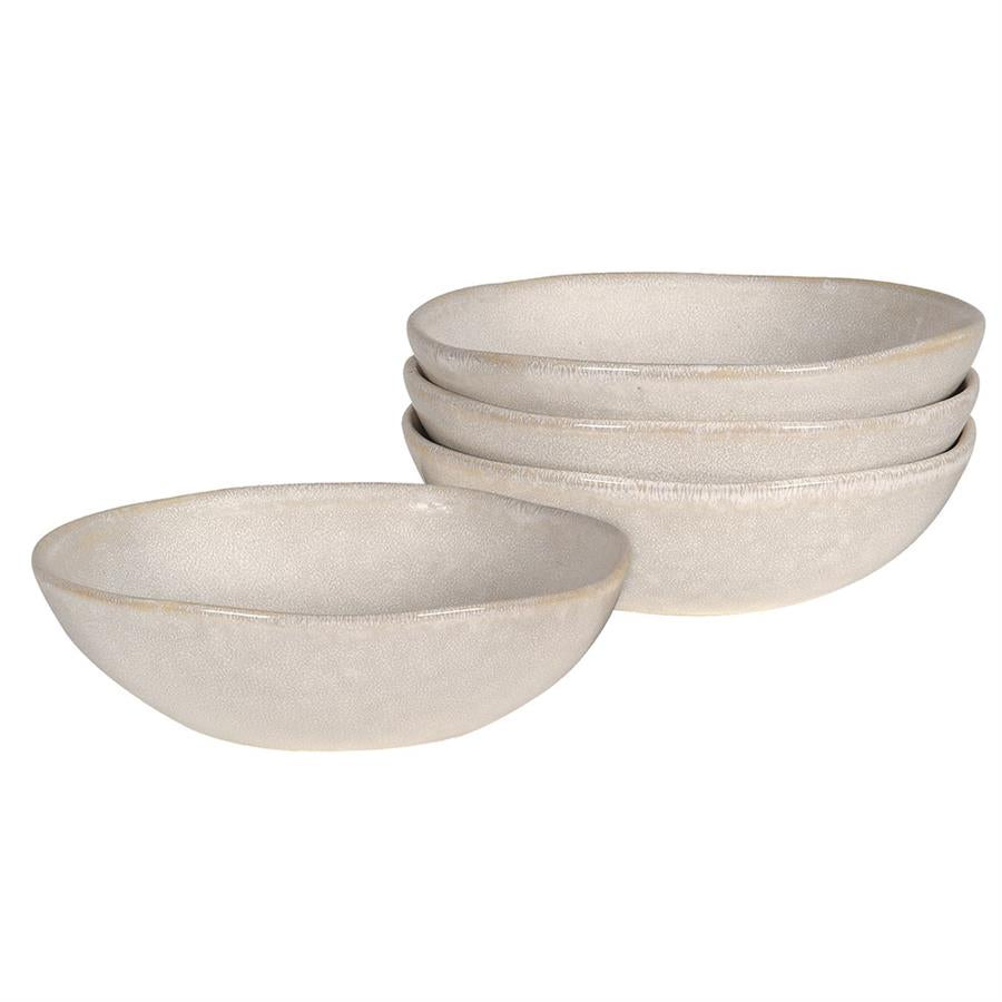 Set of 4 Cream Organic Shape Bowls - 19cm