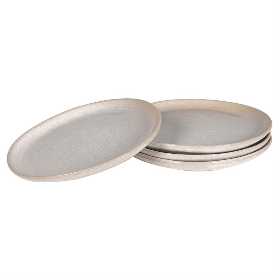 Set of 4 Cream Organic Shape Plates - 20cm - LUXONAS