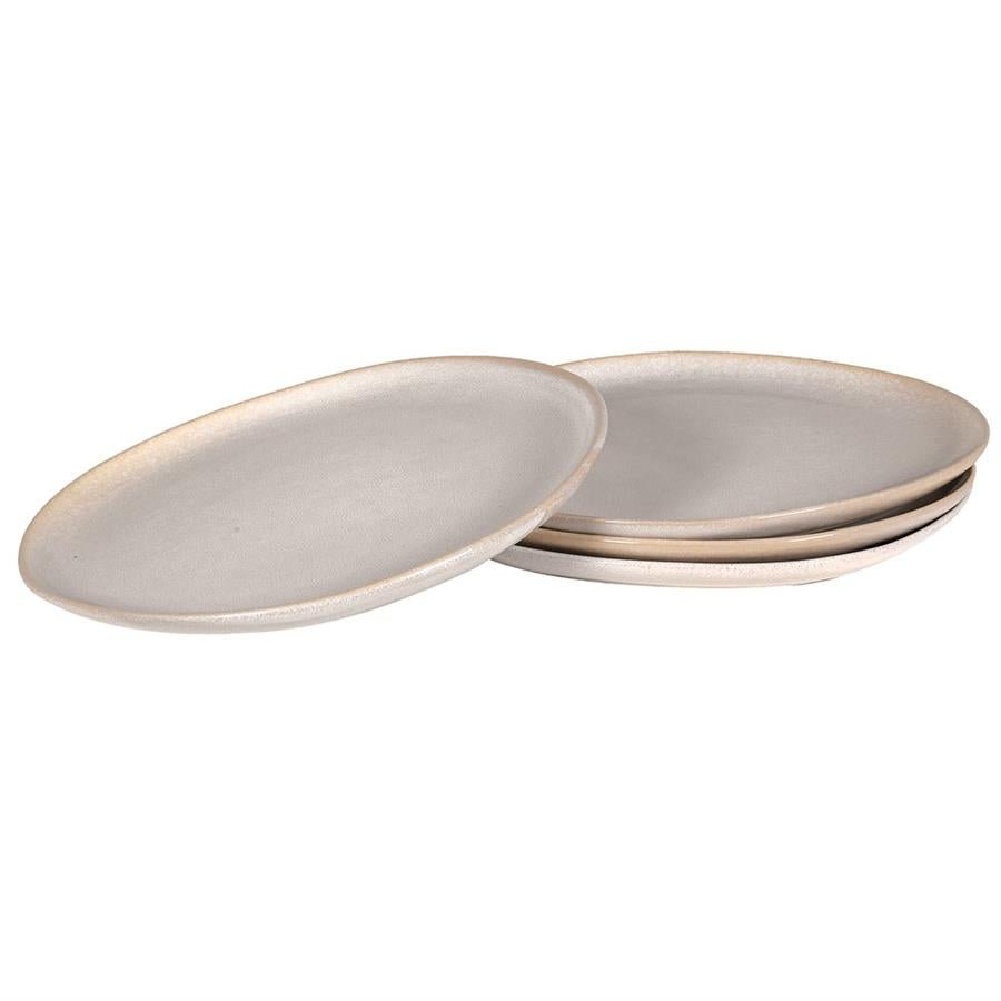 Set of 4 Cream Organic Shaped Plates - 27cm - LUXONAS