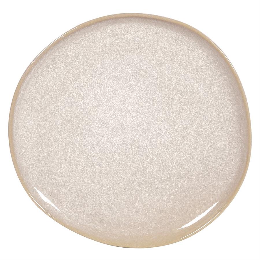 Set of 4 Cream Organic Shaped Plates - 27cm - LUXONAS