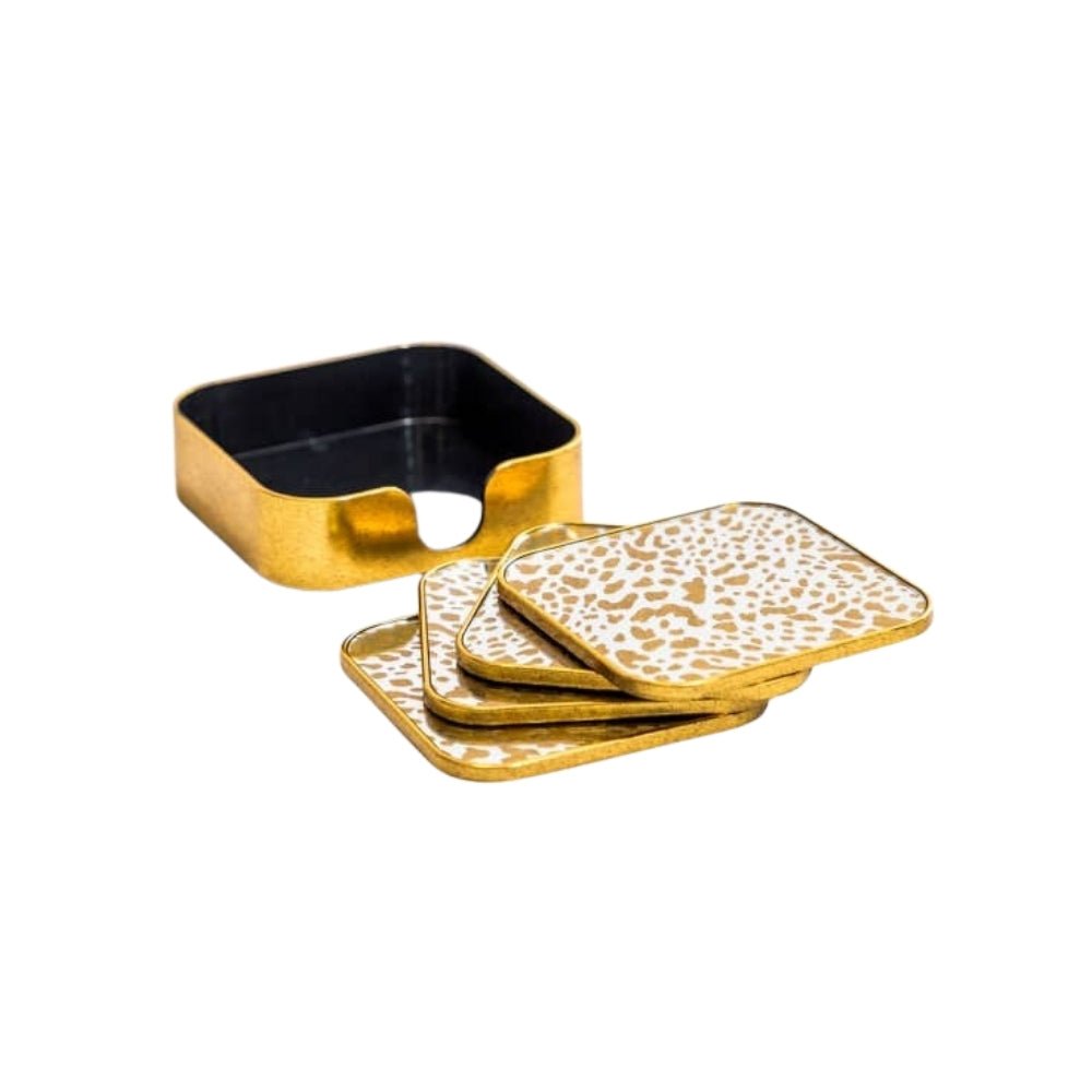 Set of 4 Leopard Print Coasters - LUXONAS HOME