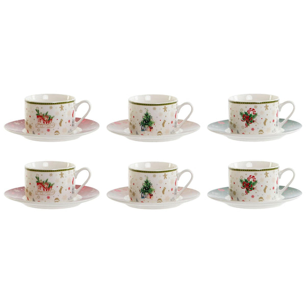Set of 6 Christmas Coffee Porcelain Cups - 200ml