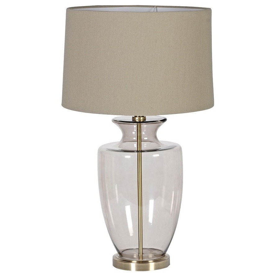 Shaped Smoked Glass Table Lamp - Elegant Home Lighting