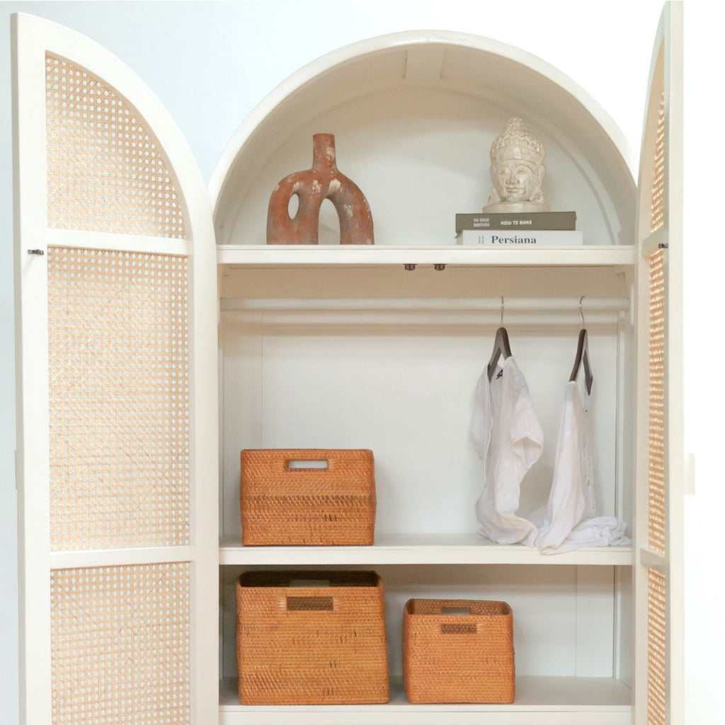 Shelf Basket made from Rattan, Newspaper Storage Basket, Brown Handwoven Decorative Basket WARSA (S, M, L) - LUXONAS HOME