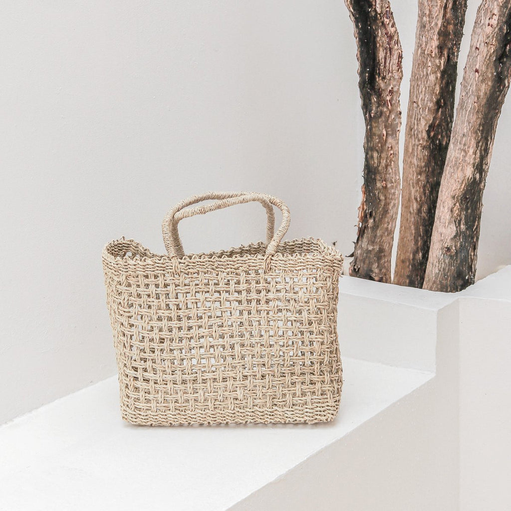 Shopping Bag | Beach Bag MOYO made from Woven Seagrass (2 sizes) - LUXONAS HOME
