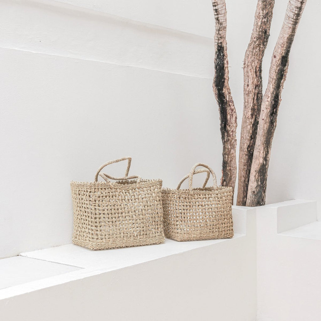 Shopping Bag | Beach Bag MOYO made from Woven Seagrass (2 sizes) - LUXONAS HOME