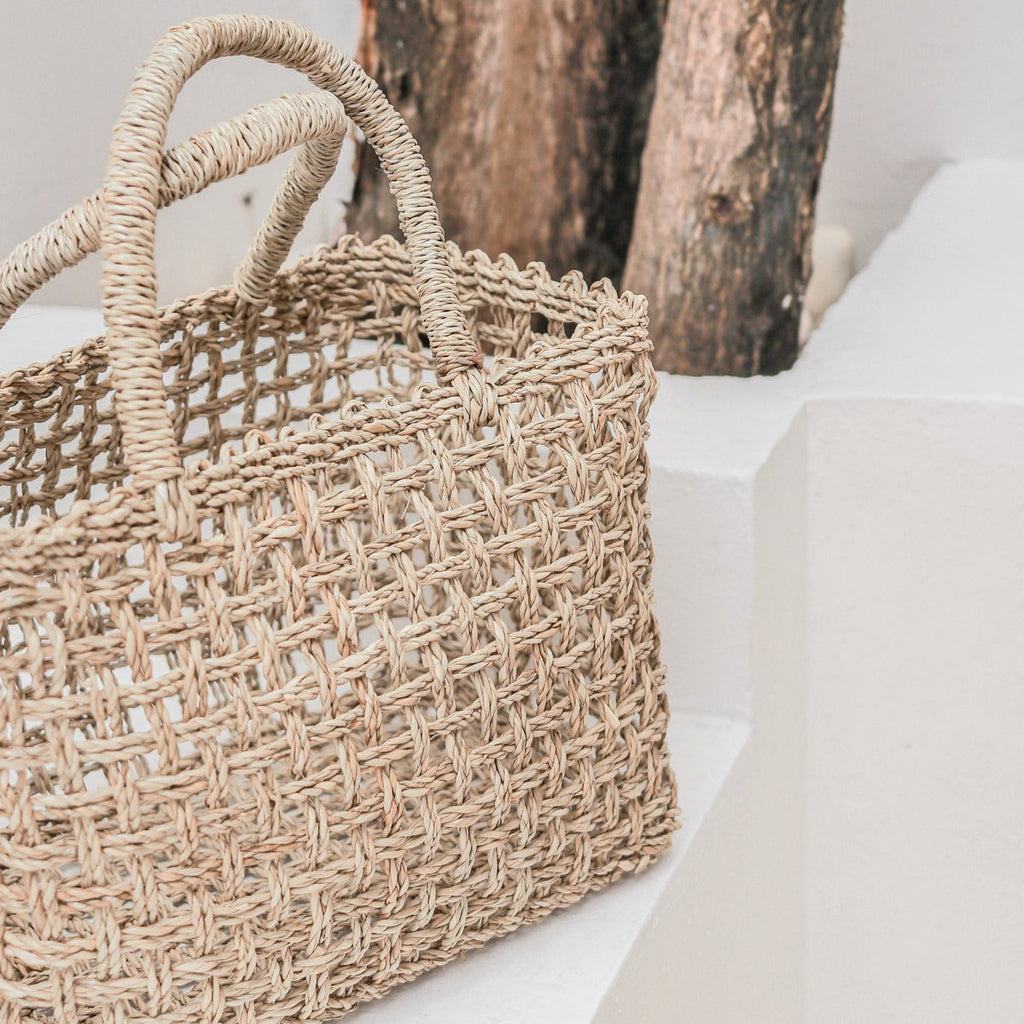 Shopping Bag | Beach Bag MOYO made from Woven Seagrass (2 sizes) - LUXONAS HOME