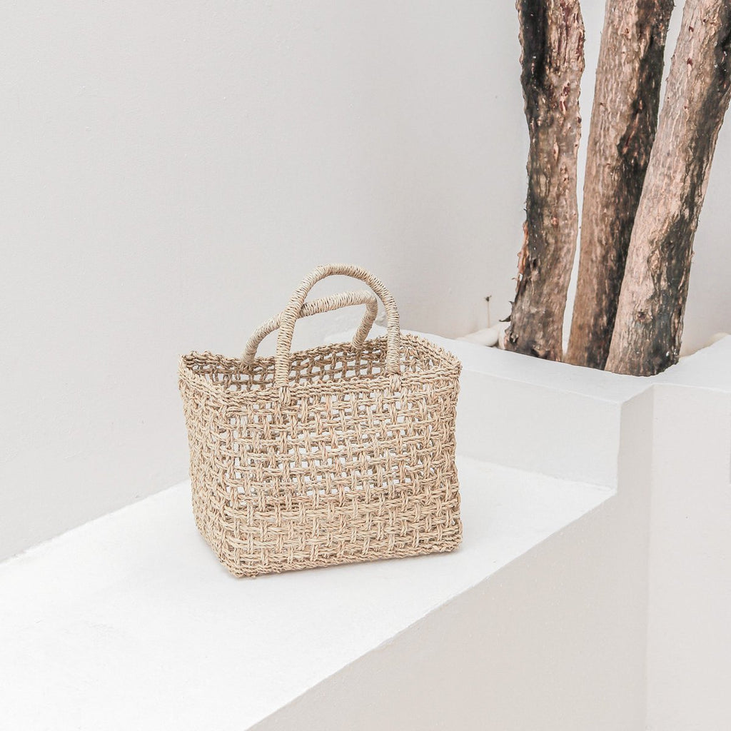 Shopping Bag | Beach Bag MOYO made from Woven Seagrass (2 sizes) - LUXONAS HOME
