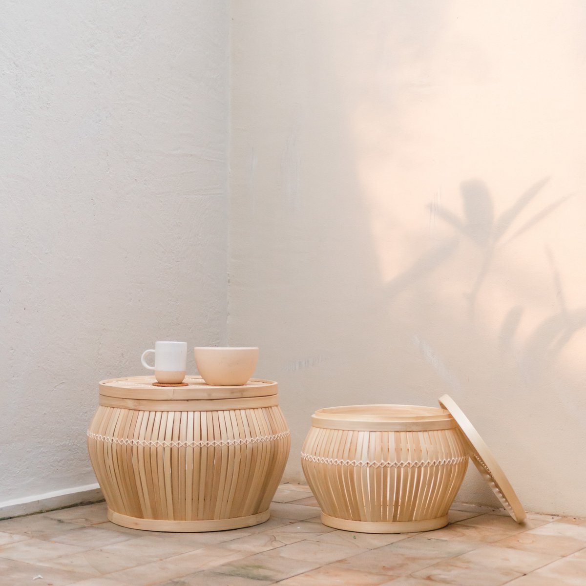 Side Table | Coffee Table | Table Basket BATAVIA made of Bamboo (2 sizes) - LUXONAS HOME