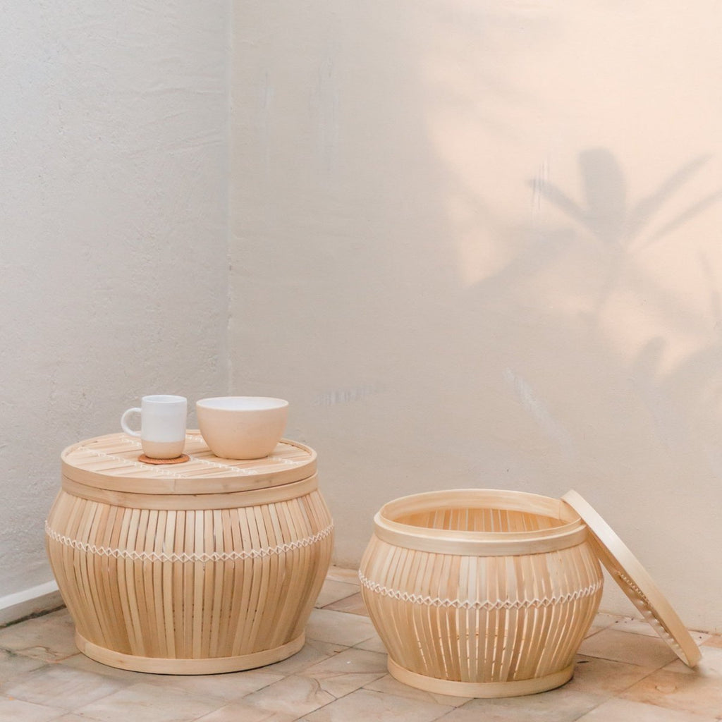 Side Table | Coffee Table | Table Basket BATAVIA made of Bamboo (2 sizes) - LUXONAS HOME