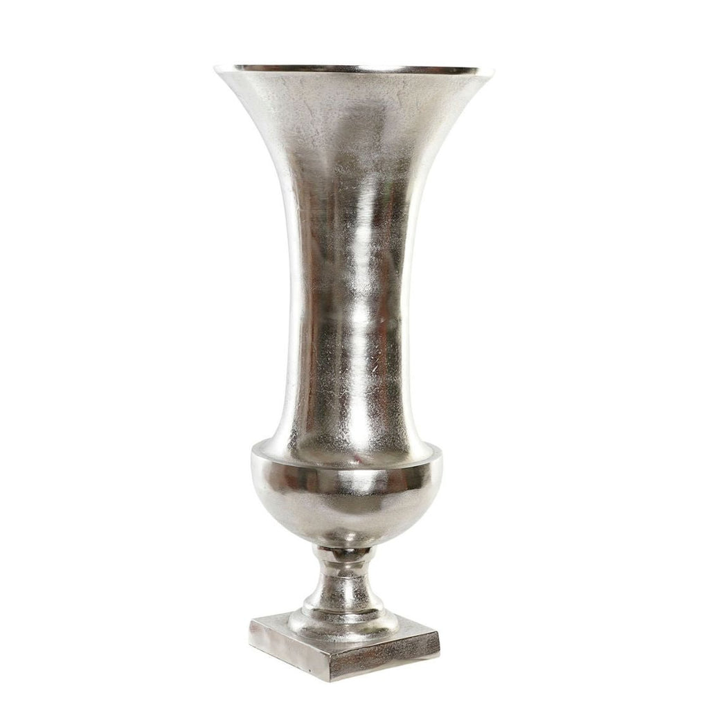Elegant Silver Aluminium Cup Vase - 49cm