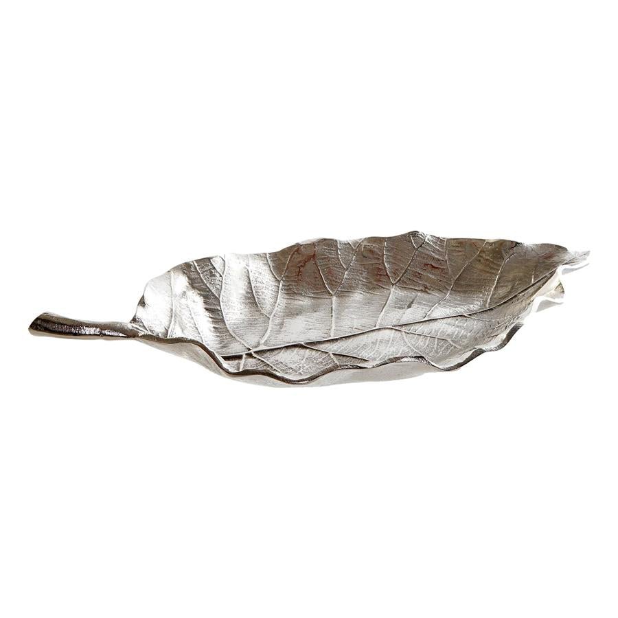 Silver Aluminium Leaf Bowl - LUXONAS