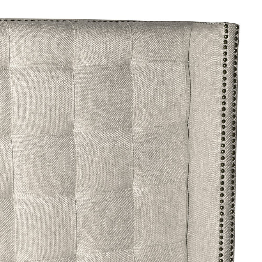 Silver Buttoned Parchment 5ft King Size bed