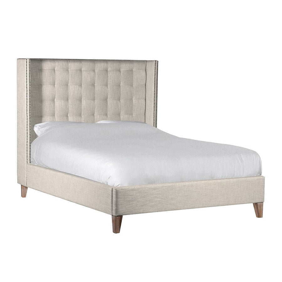 Silver Buttoned Parchment 5ft King Size bed