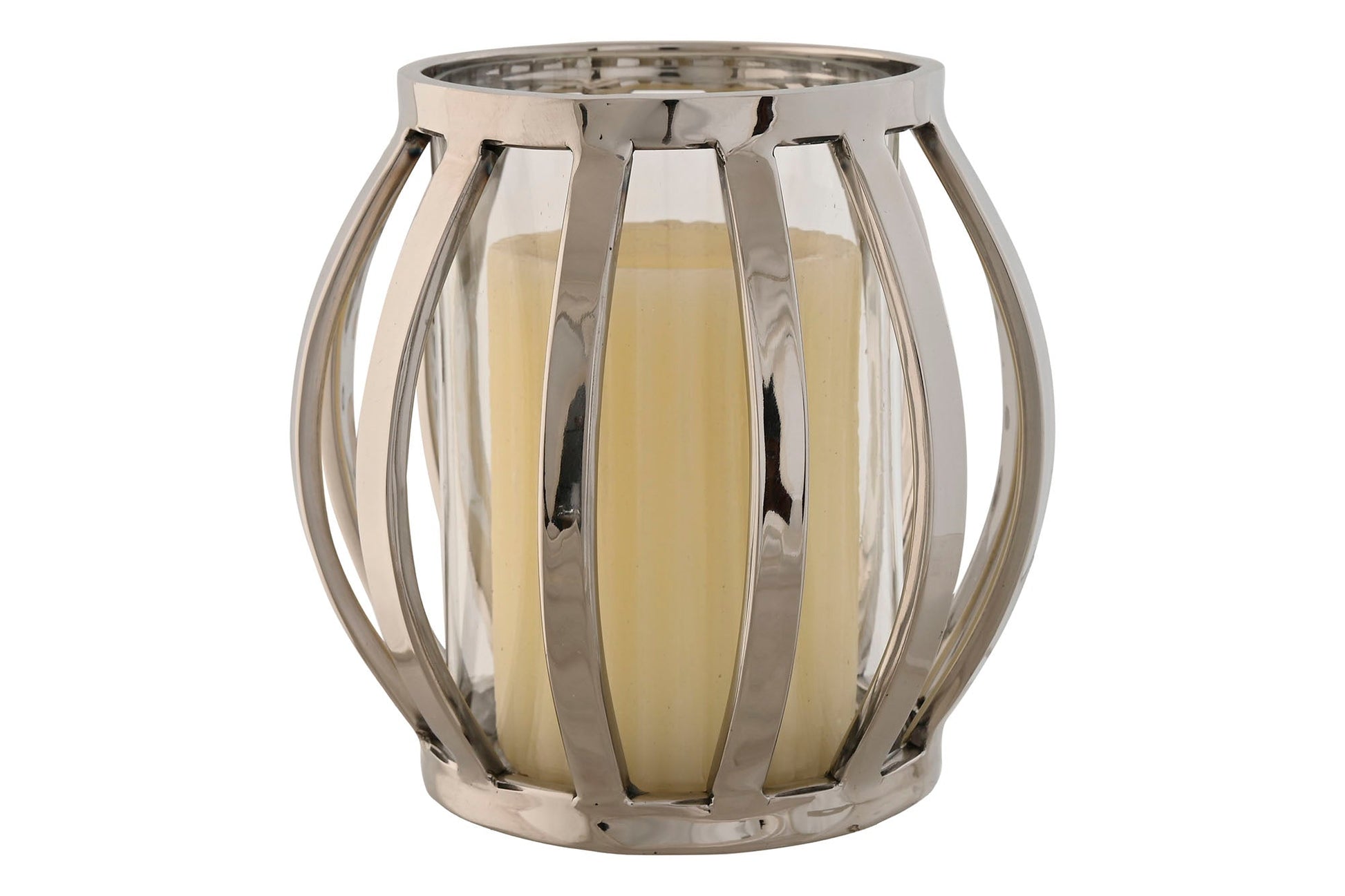 Silver Chrome Large Candle Holder - LUXONAS