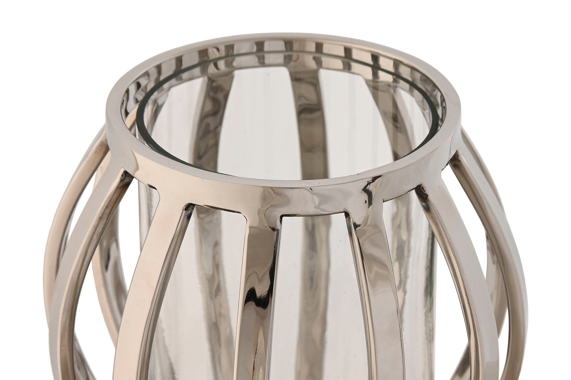 Silver Chrome Large Candle Holder - LUXONAS