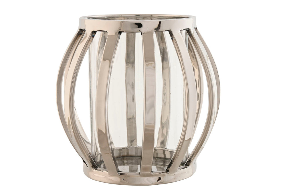 Silver Chrome Large Candle Holder - LUXONAS