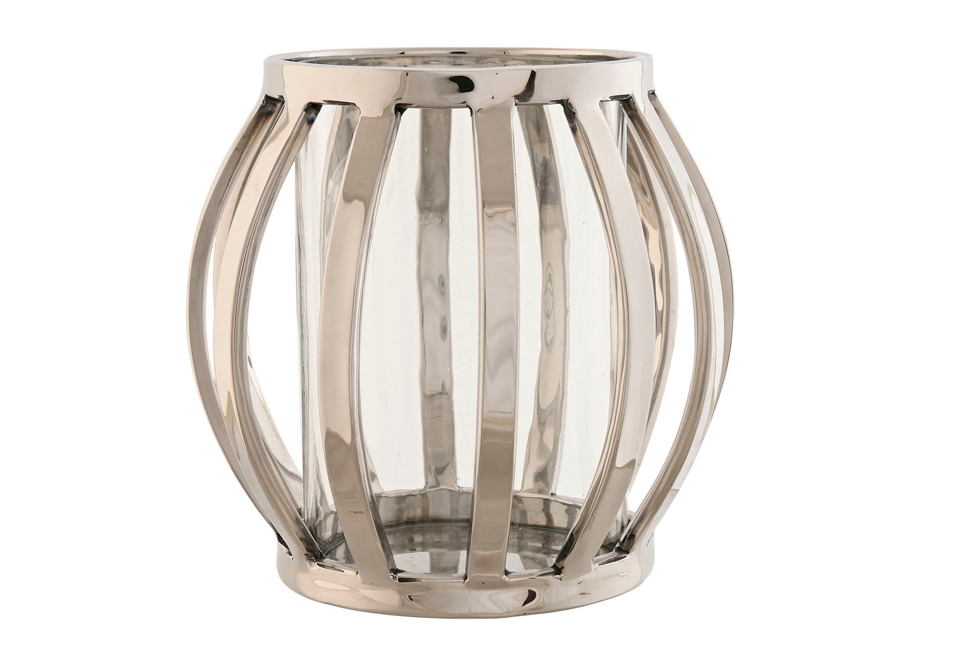 Silver Chrome Large Candle Holder - LUXONAS