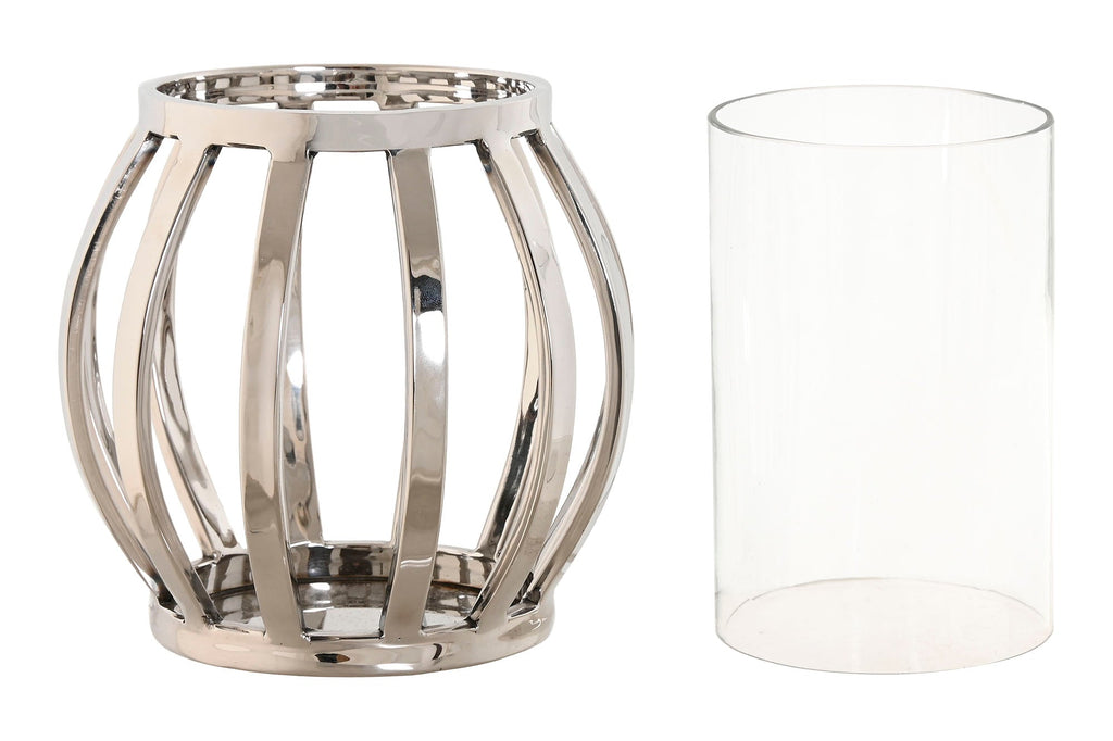 Silver Chrome Large Candle Holder - LUXONAS