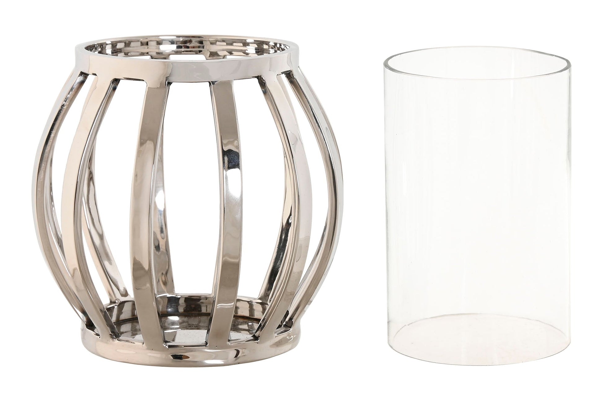 Silver Chrome Large Candle Holder - LUXONAS