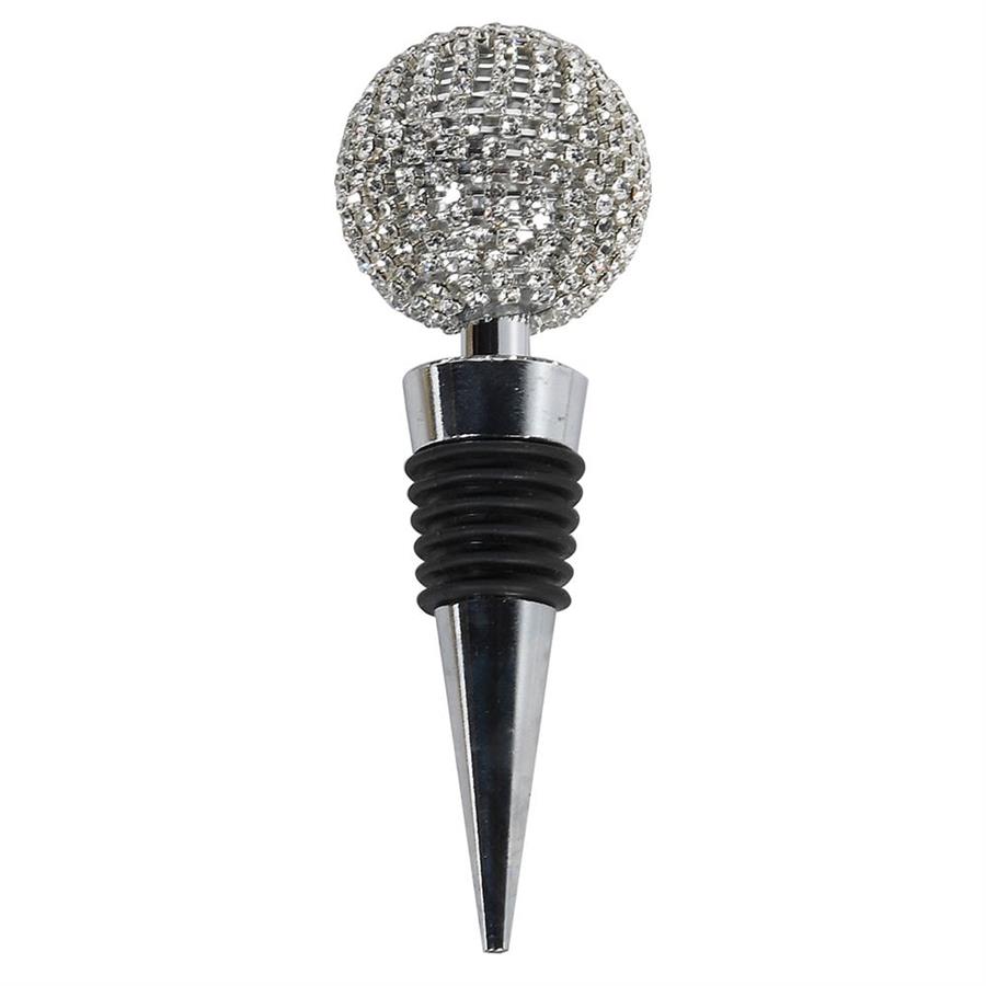 Elegant Silver Diamante Wine Bottle Stopper