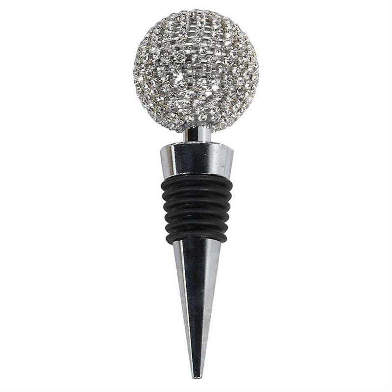 Elegant Silver Diamante Wine Bottle Stopper