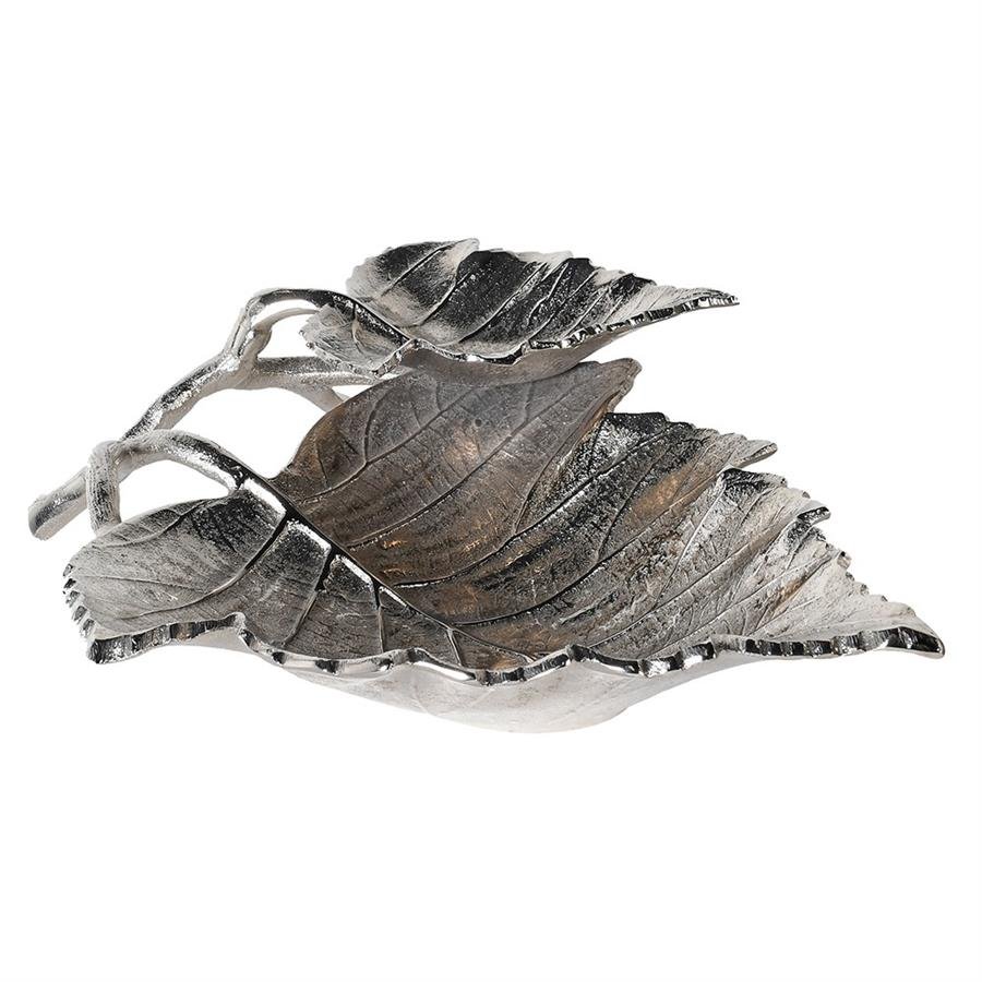 Silver Maple Leaf Decorative Bowl