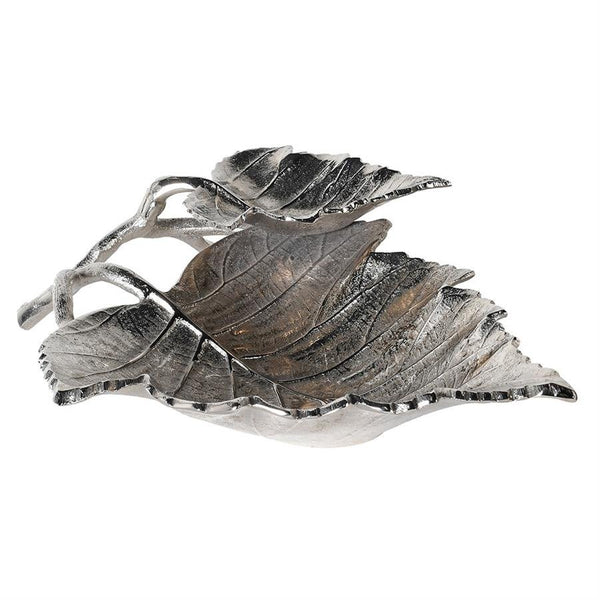Silver Maple Leaf Decorative Bowl