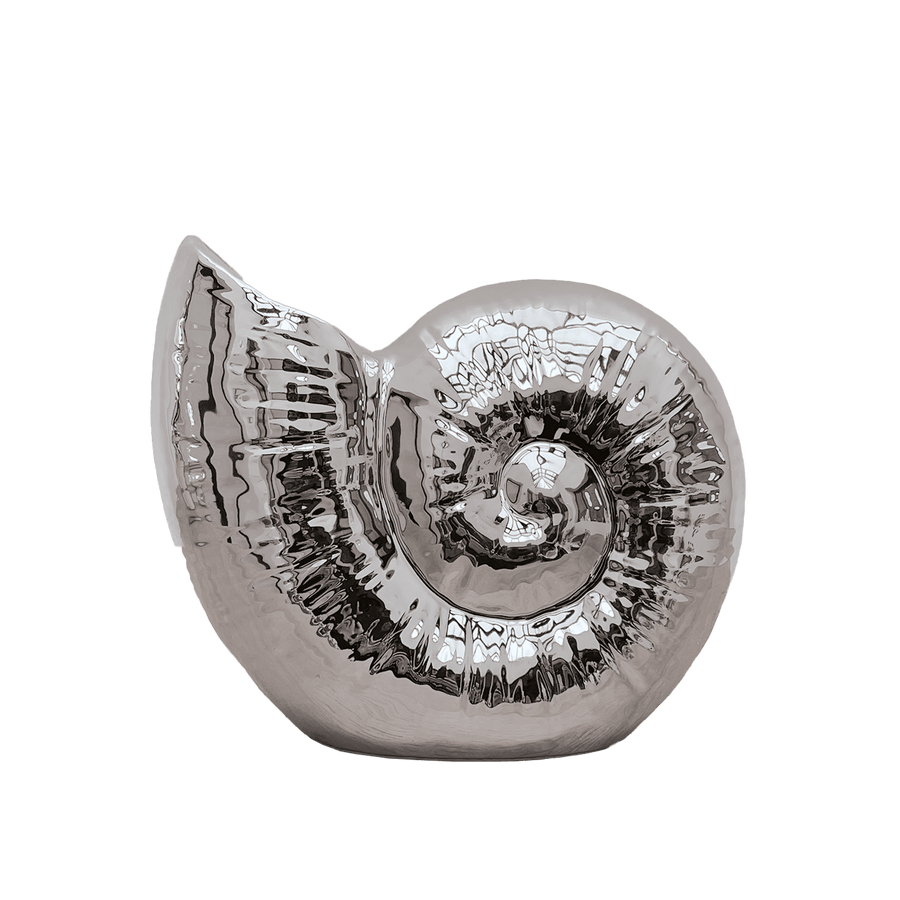 Silver Shell Ceramic Vase