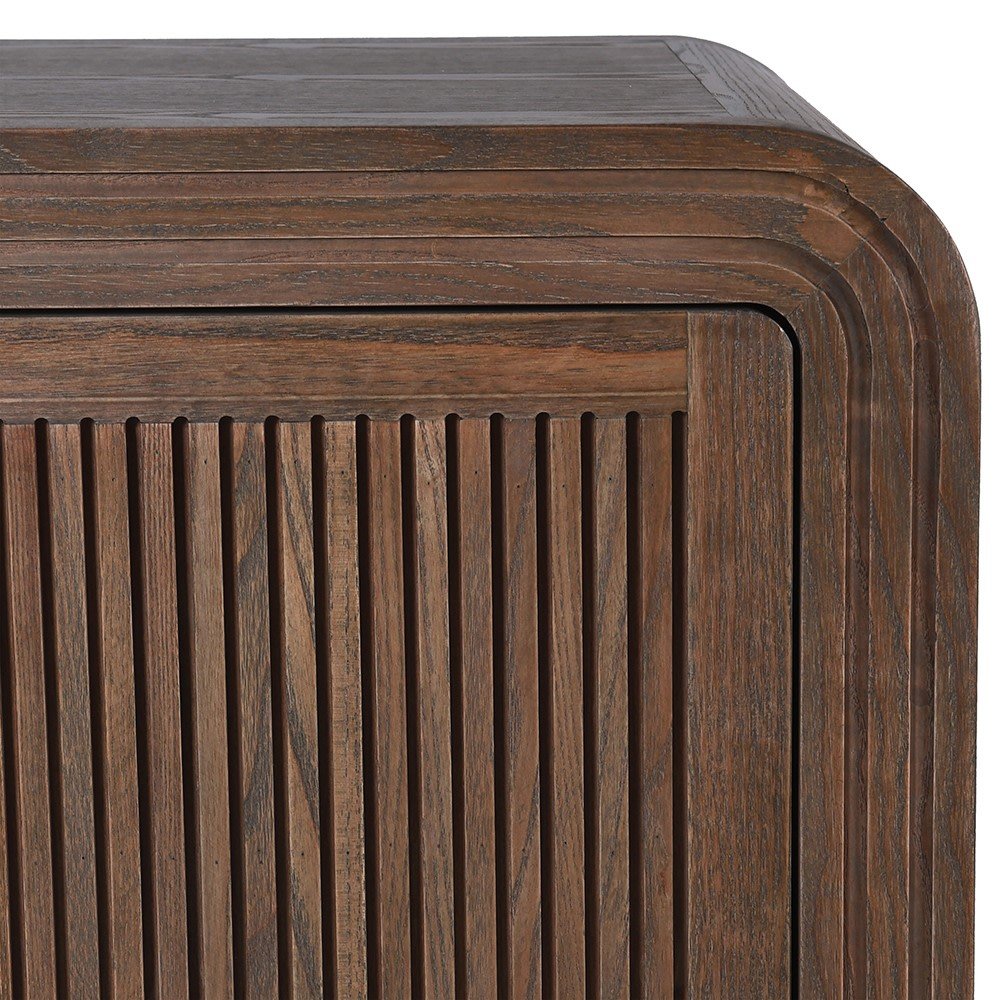 Slatted 4 Door Oak Sideboard - LUXONAS