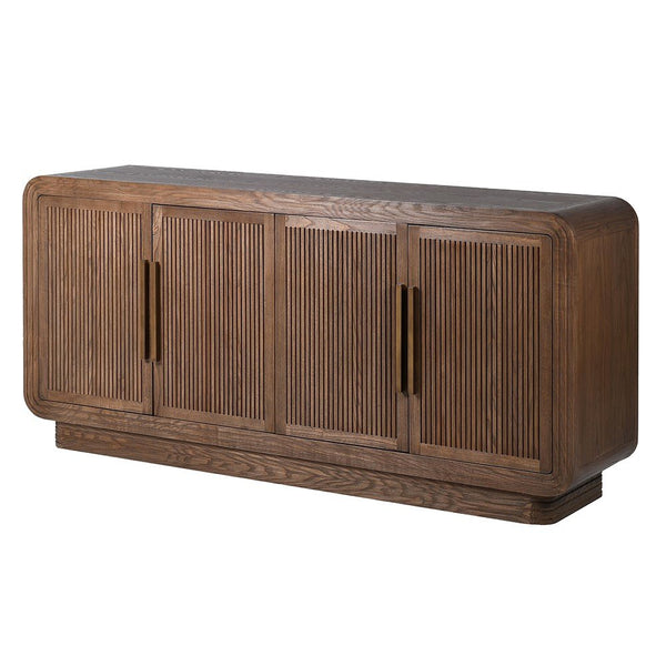 Slatted 4 Door Oak Sideboard