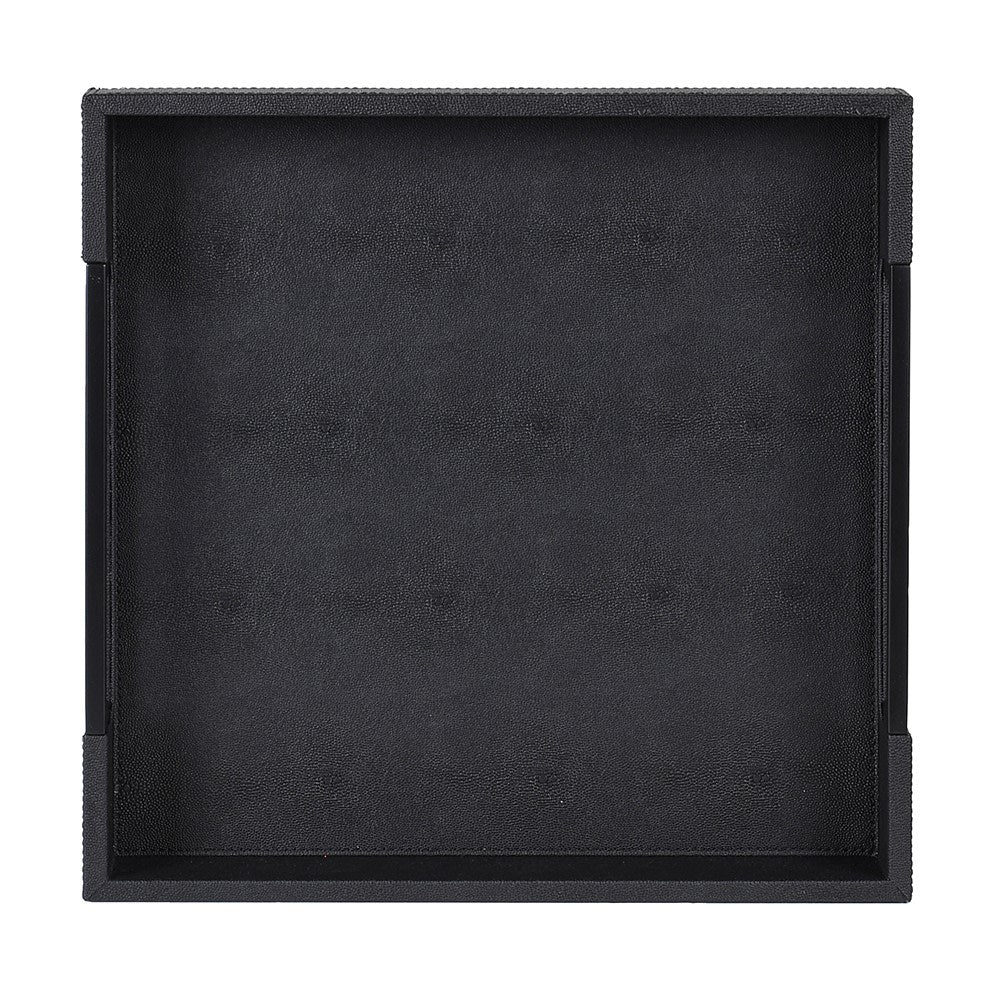 Small Black Faux Shagreen Tray - LUXONAS