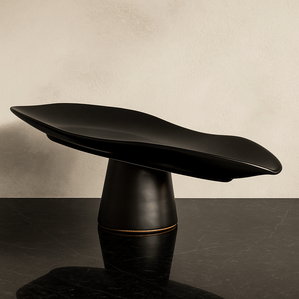 Small Black Pedestal Bowl - LUXONAS