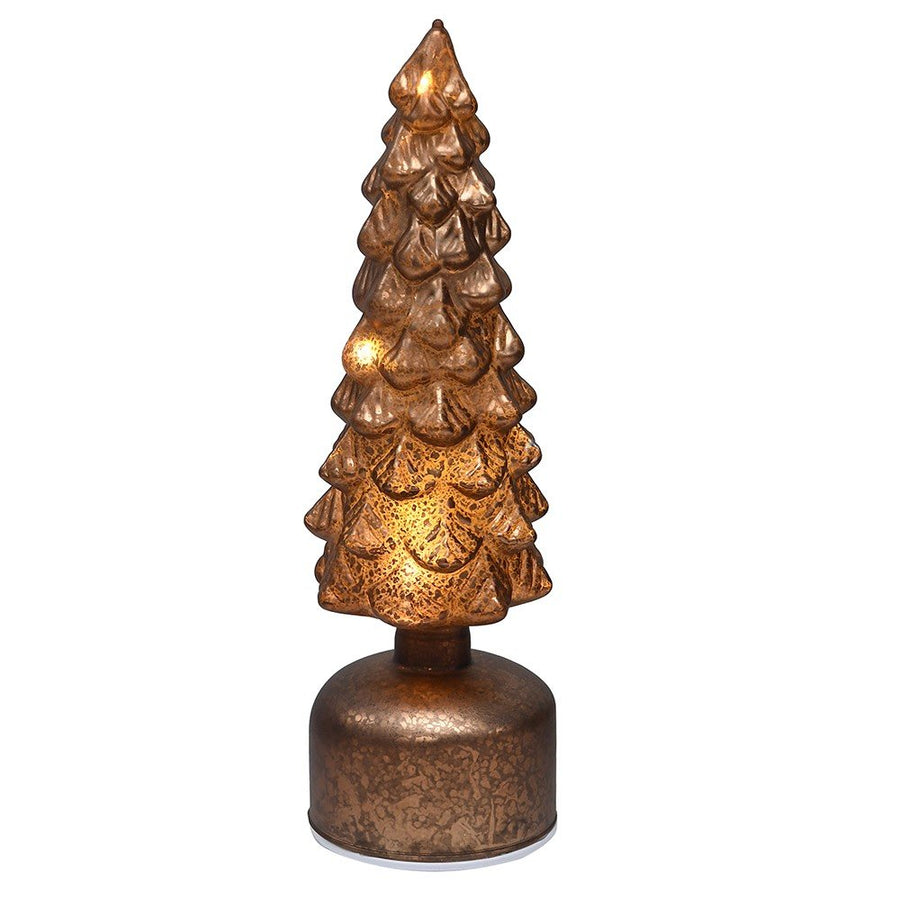 Small Bronze Rotating Lit Tree