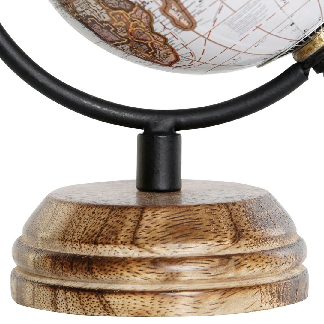 Small Brown Globe on Wooden Base - LUXONAS