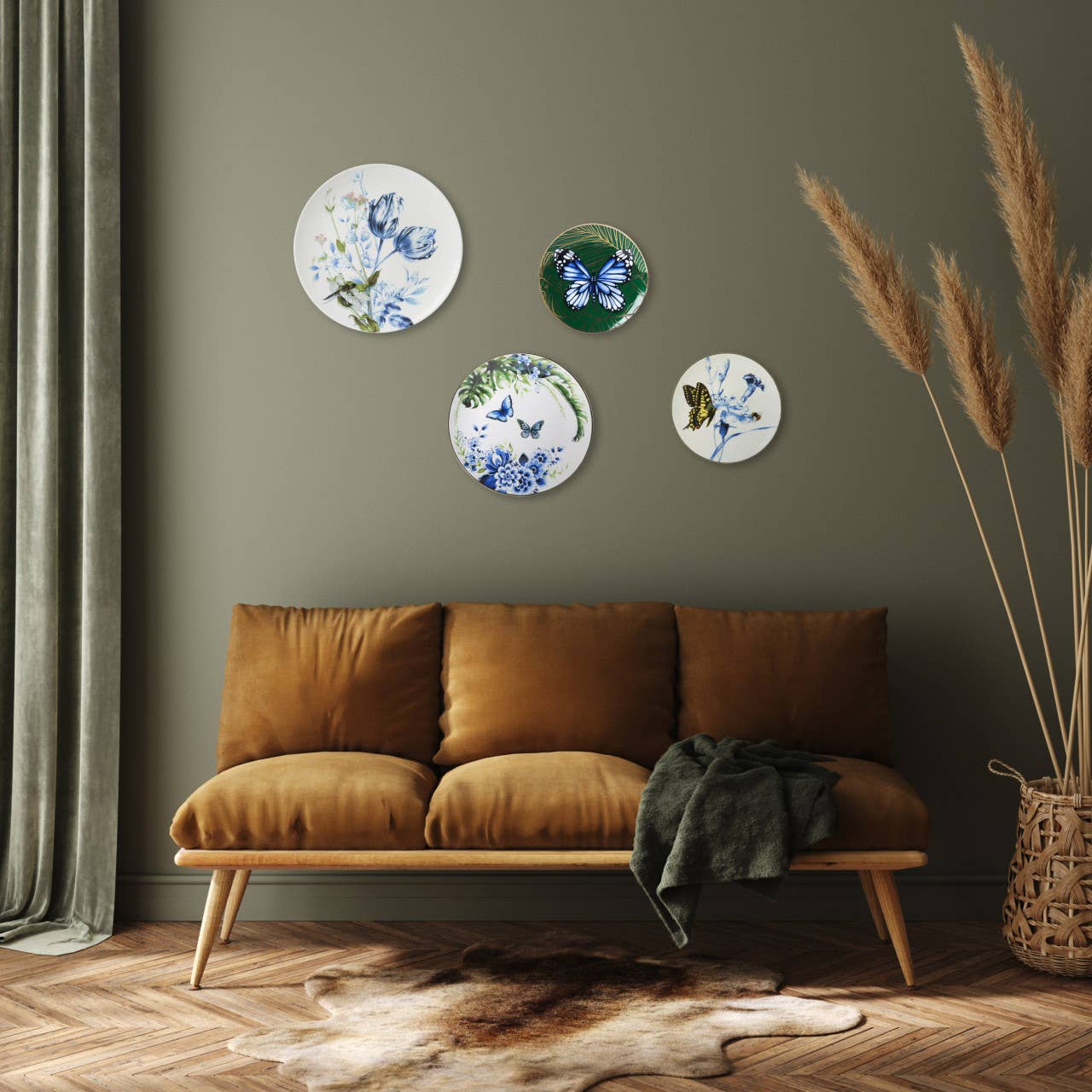 Small Butterfly Flower Wall Plate - LUXONAS