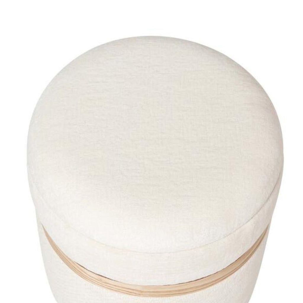 Small Cream & Wood Puff - LUXONAS