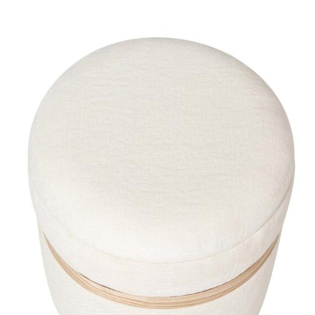 Small Cream & Wood Puff - LUXONAS