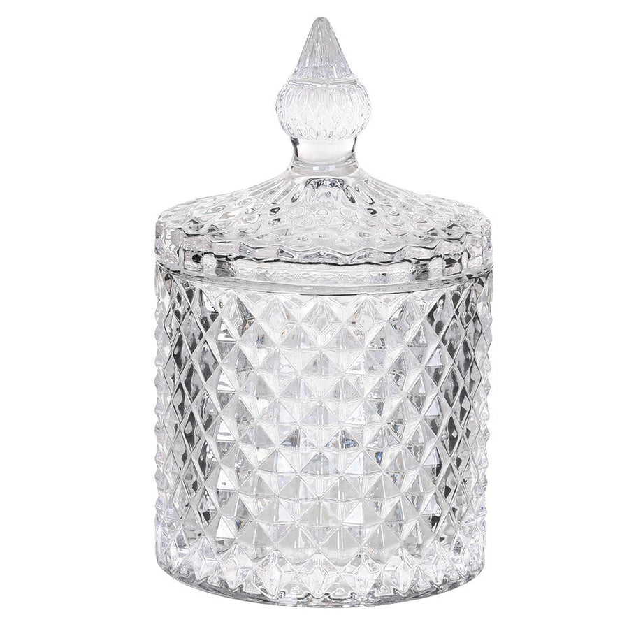 Elegant Small Cut Glass Jar with Lid