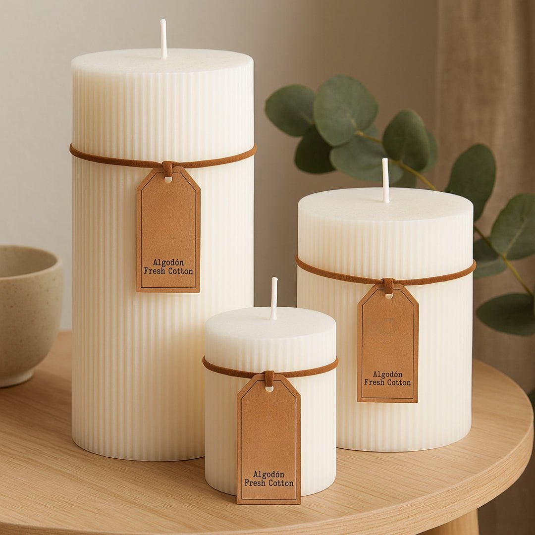 Small Grated White Candle - LUXONAS