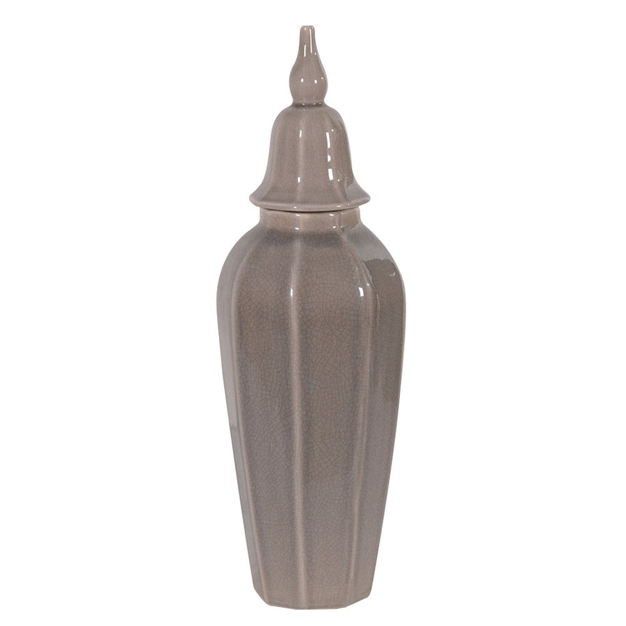 Small Grey Ceramic Jar with Lid