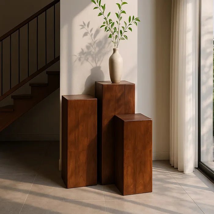Small Mango Wood Decorative Pillar - LUXONAS