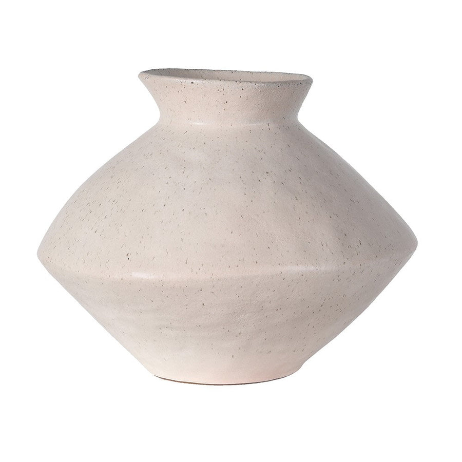 Small Mediterranean Squat Vase in Ceramic