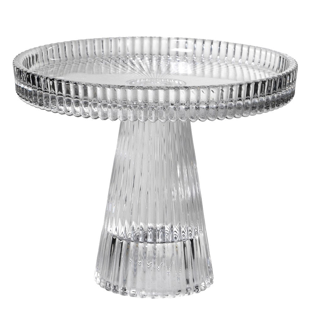 Small Ribbed Glass Candleholder