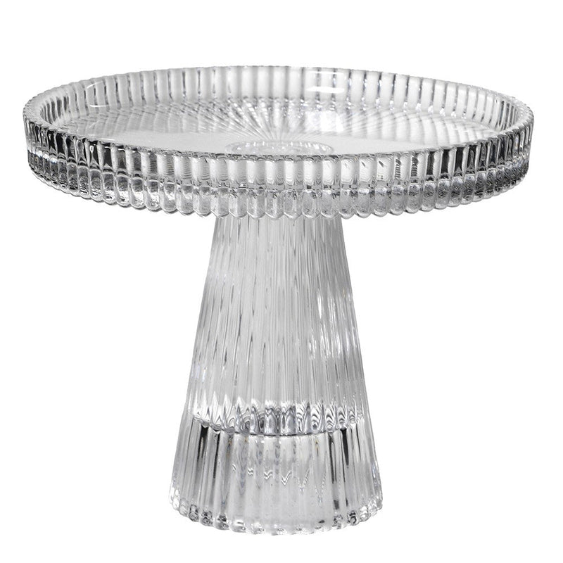 Small Ribbed Glass Candleholder