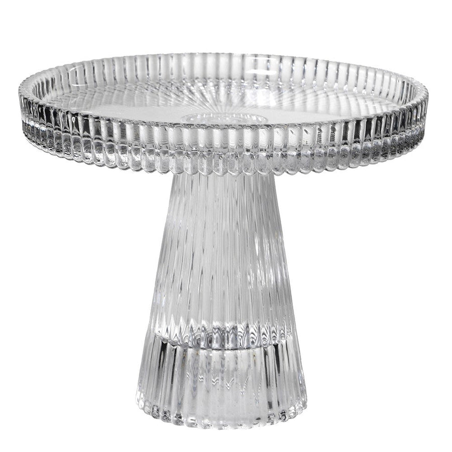 Small Ribbed Glass Candleholder